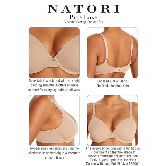 Natori Women's Pure Luxe Custom Coverage Contour SZ 30G - Picture 6 of 6